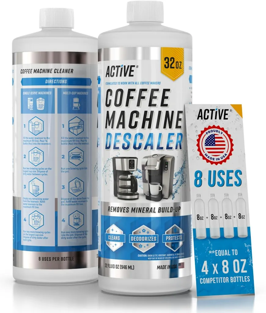 Active Coffee Machine Descaler Descaling Solution, 32 oz.