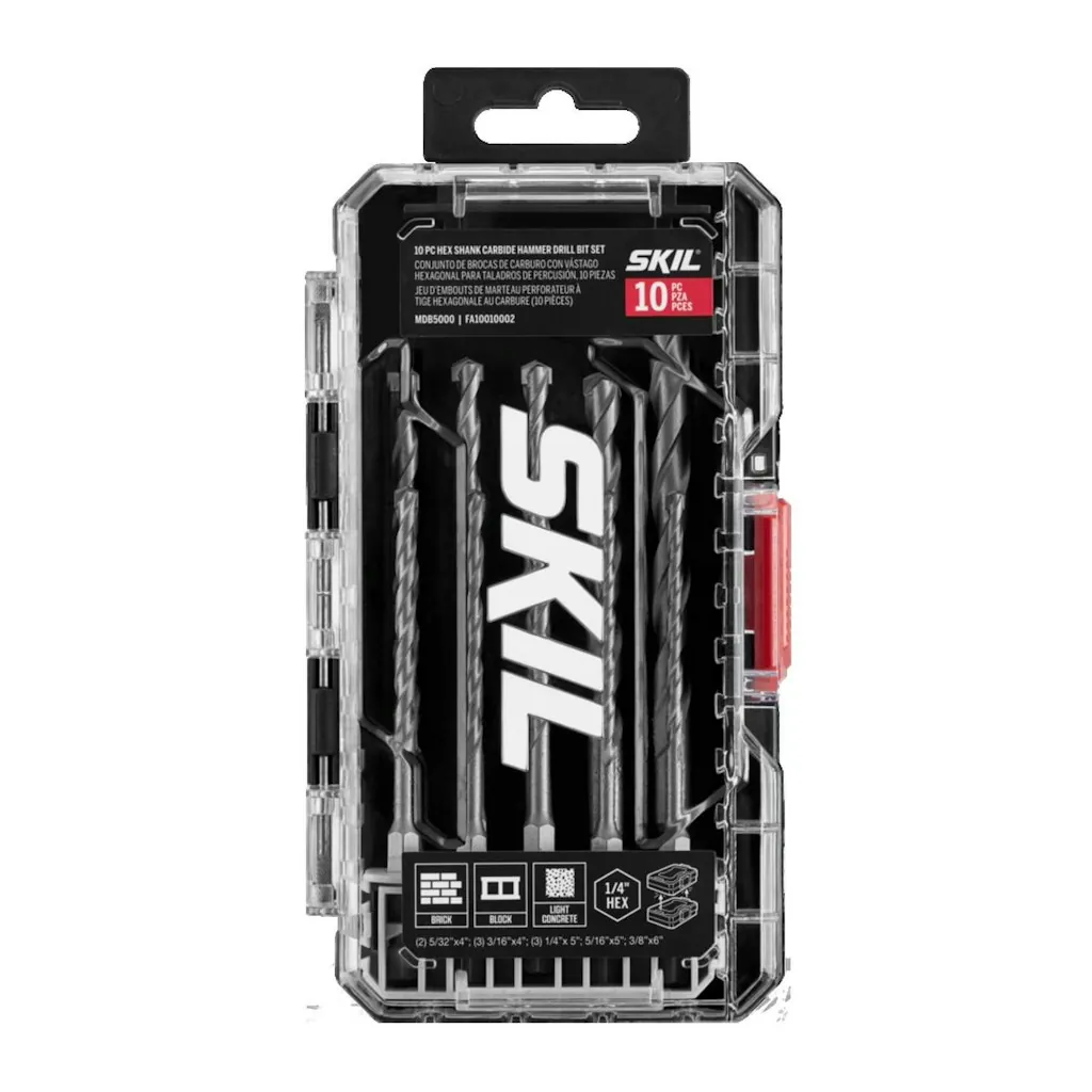 Skil 10-Piece Hex Shank Carbide Hammer Drill Bit Set