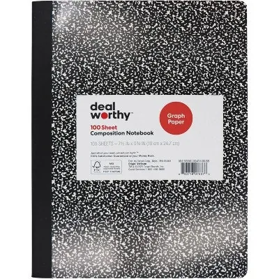 Dealworthy Quad Ruled Composition Book: 39 cents + pickup