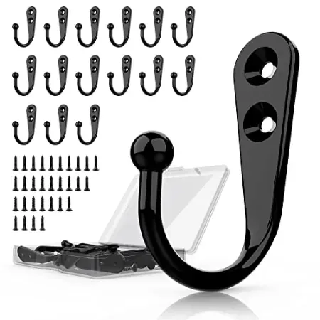 PRIGVOT 15-Piece Wall Mounted Coat Hanger Hooks w/ 30 Pieces Screws