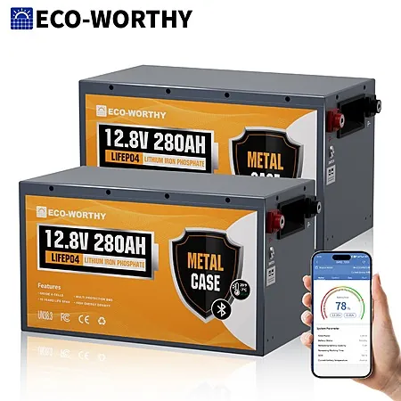 Select Accts: 2-Pk ECO-WORTHY 12V 280Ah LiFePO4 RV Battery w/ BMS & Bluetooth