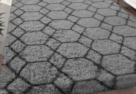 Nefoso 8' x 10' Shag Geometric Area Rug