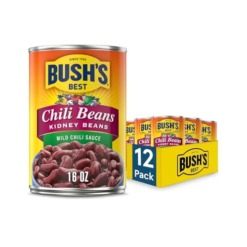 Bush’s Best Kidney Mild Chili Beans 16oz 12-Pack