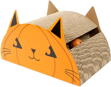Kitty City Halloween Indoor Cat Scratching Posts and Houses (Pumpkin Cat, Haunted House, Ghost, Witch Hat)