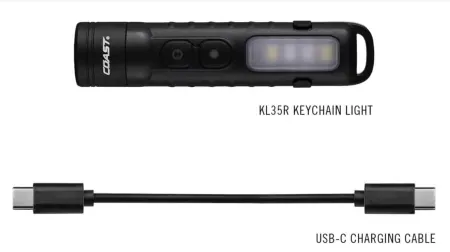 Coast KL35R 600 Lumen Rechargeable LED Pocket Flashlight with RED Light
