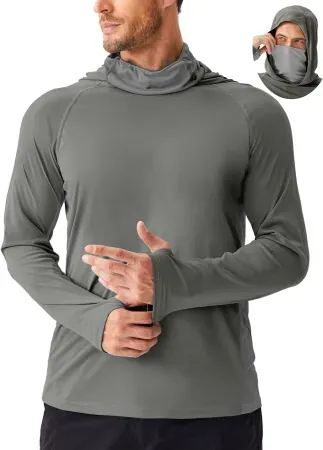 PINSPARK UPF 50+ Rash Guard Long Sleeve Sun Hoodie