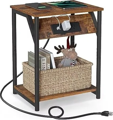 Vasagle End Table with Charging Station