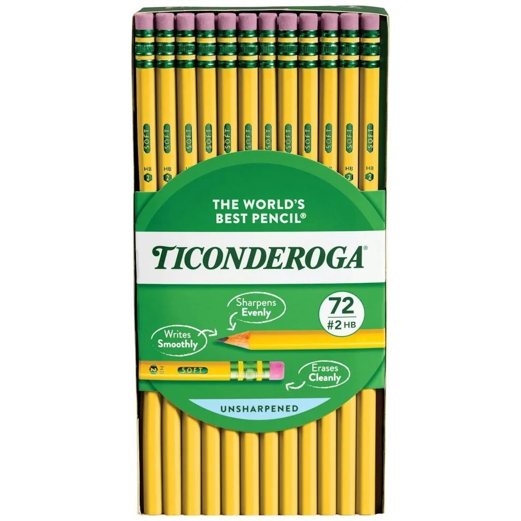 Ticonderoga #2 HB Wood-Cased Pencils, 72 Count