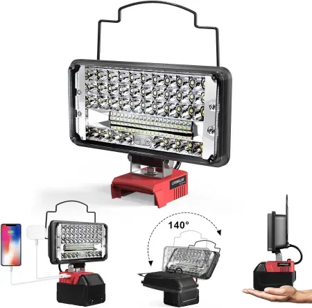 LIVOWALNY 14800LM LED Work Light (Works with Milwaukee M18 Batteries)