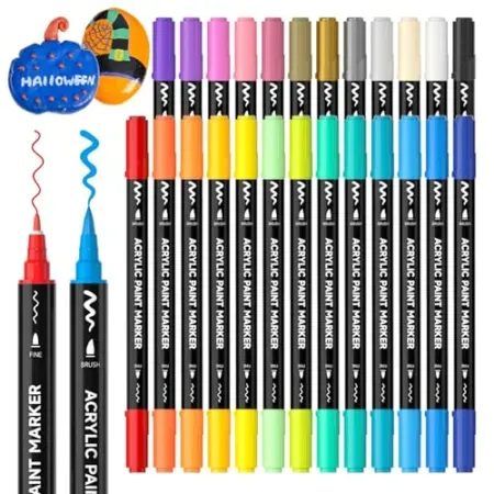 25-Color Shuttle Art Fine Tip Acrylic Paint Marker Set