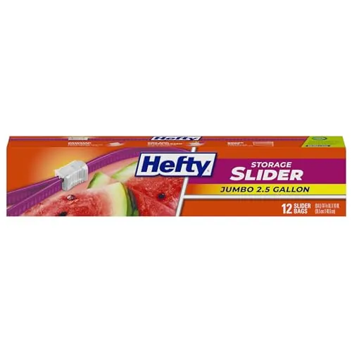 Hefty Slider Jumbo 2.5 Gallon Storage Bags 12-Counts