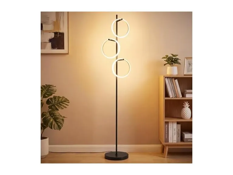 Bairth Black Floor Lamp with 3 Lights