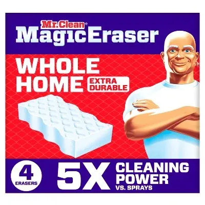 Mr. Clean Unscented Magic Eraser Whole Home Extra Durable Multi-Purpose Cleaner 4-Count