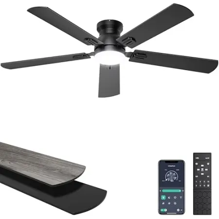 Ohniyou 52" Low Profile Ceiling Fan w/ LED Light