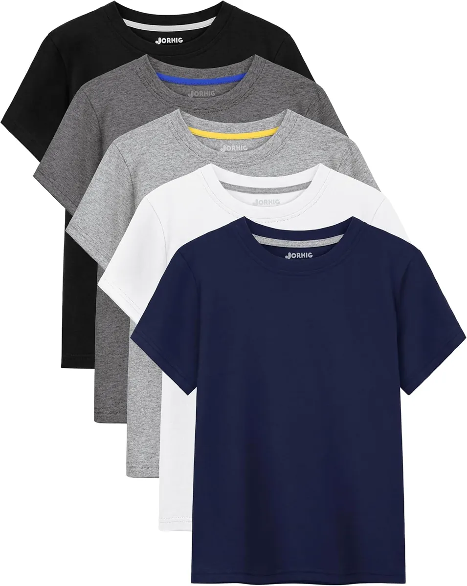 Jorhig Kids 100% Cotton Tees 5-Pack