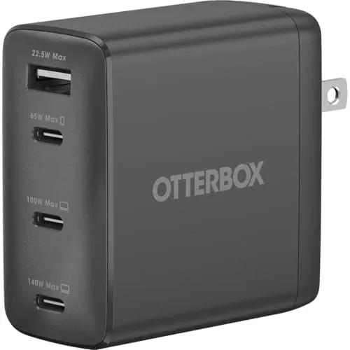 OtterBox 140W 4-Port Multi-Device Wall Charger (3x USB-C, 1x USB-A)