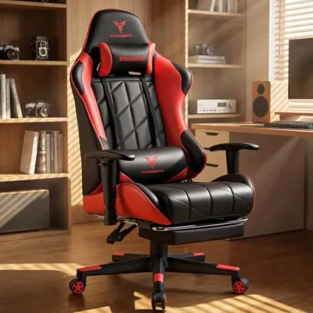 GTPLAYER Big and Tall Gaming Chair w/ Footrest, Headrest, Lumbar Pillow