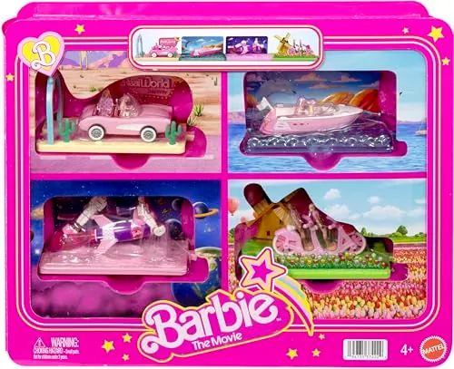 12-Piece Barbie The Movie Vehicle & Doll Toy Mini Figures
