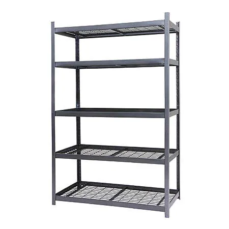 5-Shelf RUGGED RACK 48"W x 24"D x 72"H Boltless Wire Decking Rack