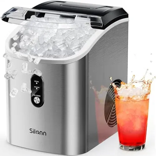 Silonn Nugget Ice Maker Countertop 33lbs