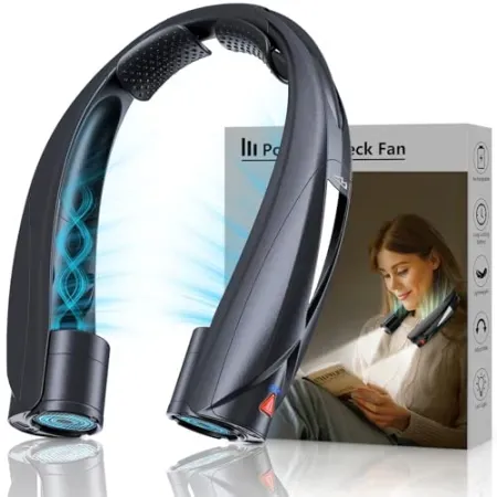 Laimiod 6000mAh Rechargeable Portable 6-Speed Neck Fan w/ LED Light