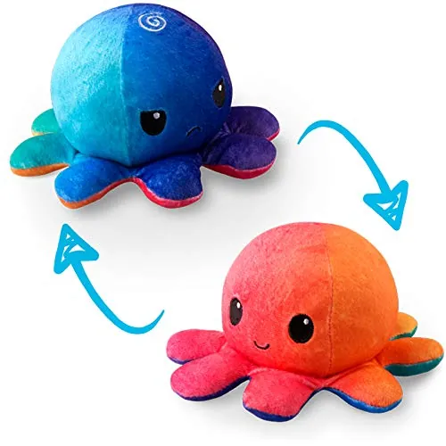 TeeTurtle Reversible Octopus Plushie 4-Inch Sunset + Mermaid