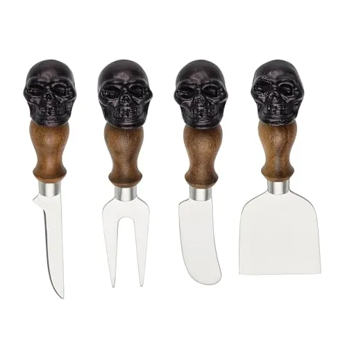 Oneida 4-Piece Skull Mirror Stainless Steel Cheese Knife Set
