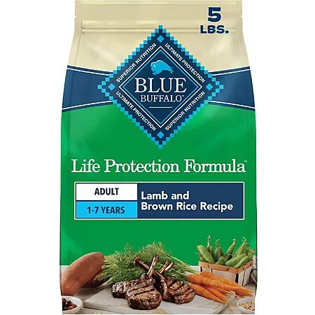 Select Accts: 5-Lb Blue Buffalo Life Protection Formula Adult Dry Dog Food (Lamb & Brown Rice)