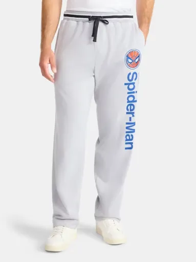 Spider-Man Marvel Men's Graphic Sweatpants with Embroidered Patch