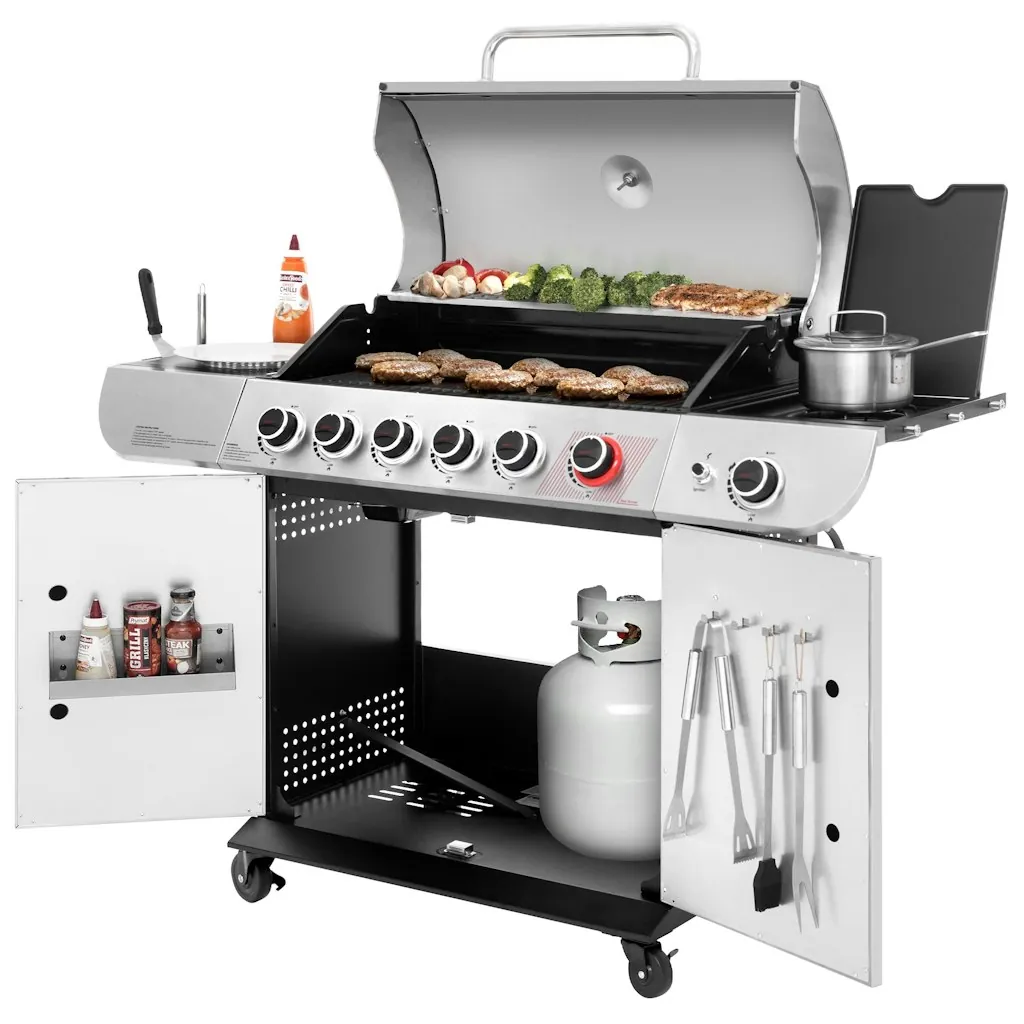 Royal Gourmet Classic 71,000-BTU 6-Burner Gas Grill w/ Sear Burner & Side Burner