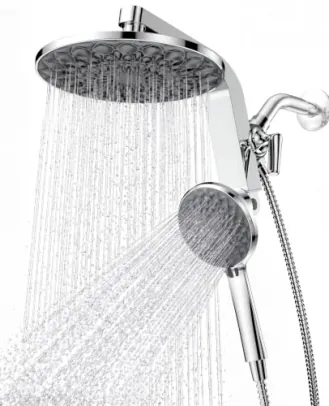 HOPOPRO 9" Rain Shower Head with Handheld Dual Combo