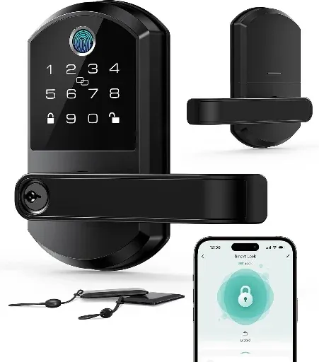 Keyless Entry with Fingerprint Smart Lock & Lever Handle