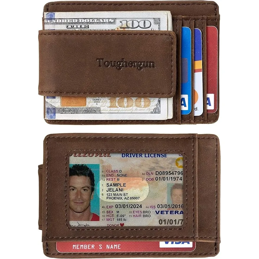 Toughergun RFID Blocking Slim Wallet Money Clip
