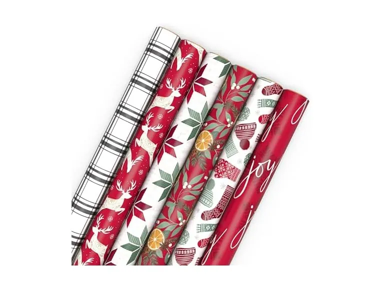 Hallmark Christmas Wrapping Paper 6 Rolls (150 Sq. Ft. Total)