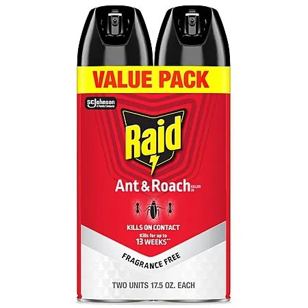 2-Ct 17.5-Oz Raid Ant & Roach Killer (Fragrance-Free)