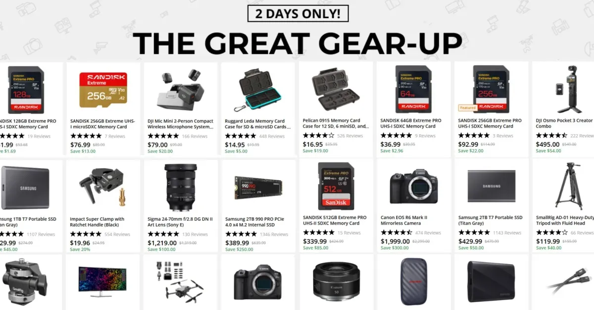 Huge B&H Gear-Up fall Prime Day sale