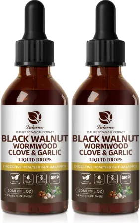 Lukaree 2-Pack Wormwood Black Walnut Cleanse Tincture Supplements