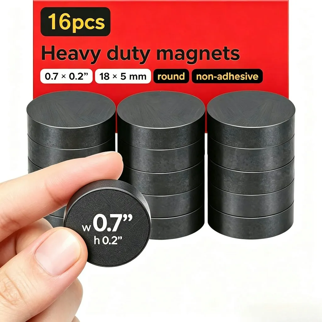 0.7" x 0.2" Ultra-Strong Round Magnet 16-Pack