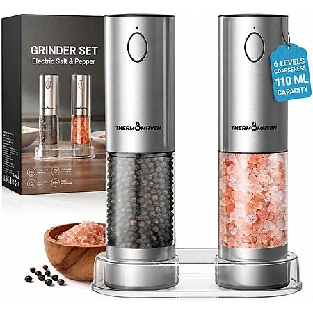110ml ThermoMaven Rechargeable Salt & Pepper Grinder Set