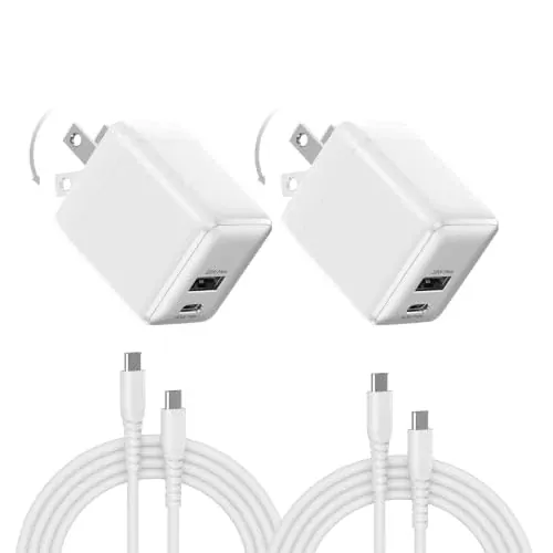 Wegear 30W Dual-Port GaN USB-C & USB-A Wall Charger 2-Pack
