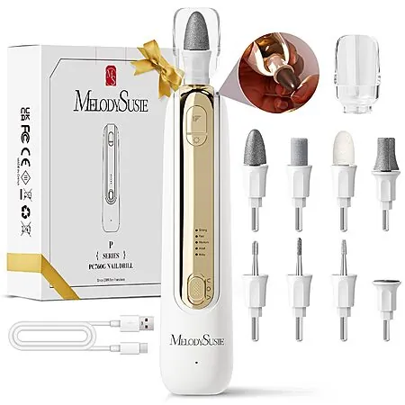 MelodySusie Cordless Pedicure Nail File Drill (White Gold)