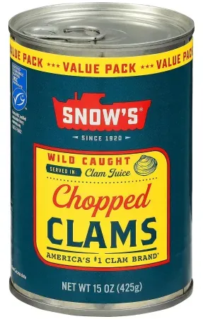 15oz Snow's Wild Caught Chopped Canned Clams