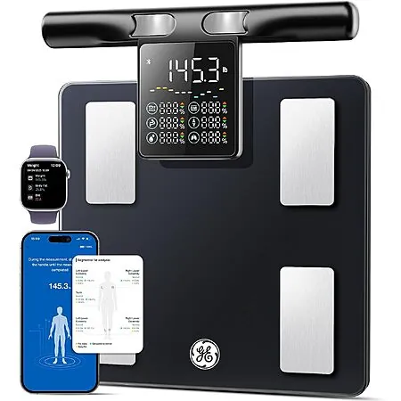GE 8-Electrode Smart Body Composition Scale w/ 5.3" Handle Display & Bluetooth