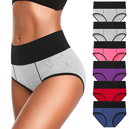 Eiggam Women's Full-Coverage Brief Underwear 6-Pack (Large)