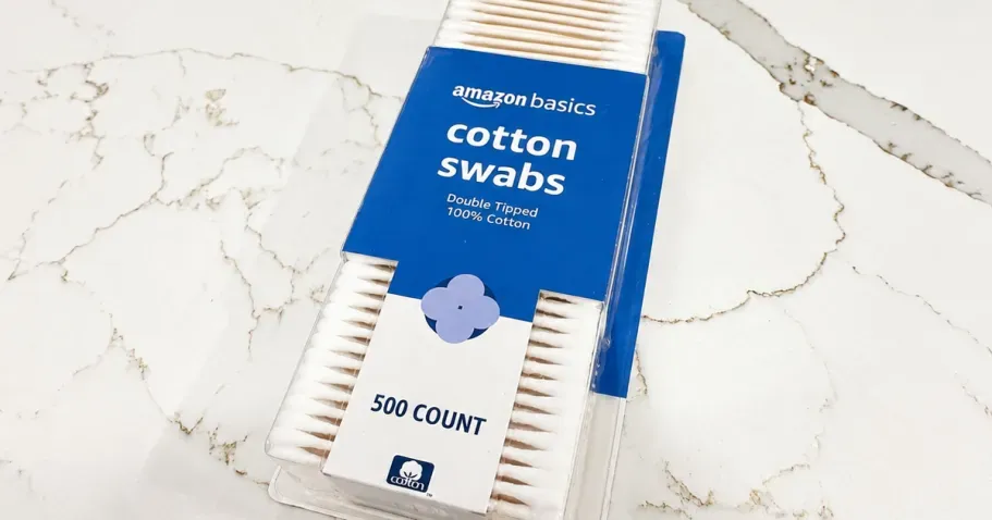 Amazon Basics Cotton Swabs 500-Count Box
