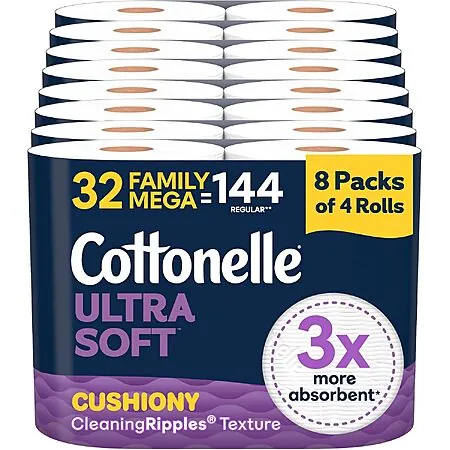 32-Ct Cottonelle Ultra Soft Family Mega Rolls Toilet Paper