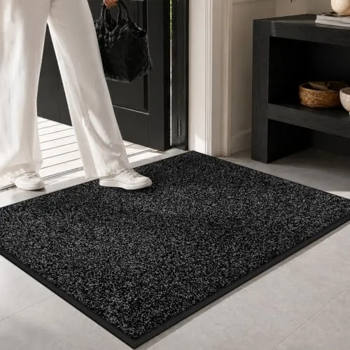 Mibao Anthracite Washable Non-Slip Absorbent Bath Mat