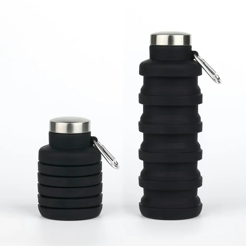 Collapsible 16-oz. Silicone Water Bottle