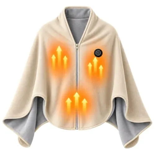USB Cordless Wearable Heated Blanket Cape