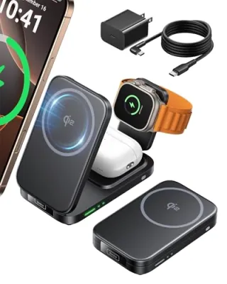 INIU 3-in-1 Foldable 15W Wireless Charging Station